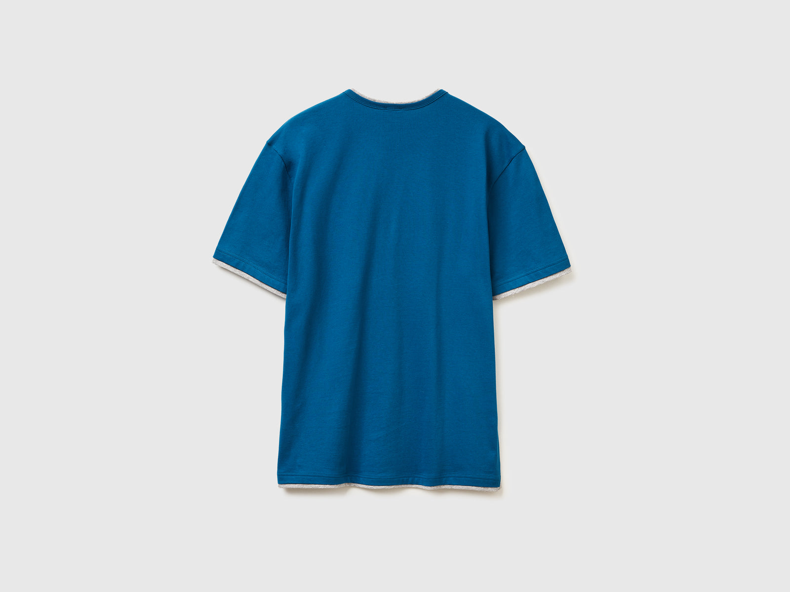 T-shirt in puro cotone da uomo verde ottanio 2 | Benetton Outlet