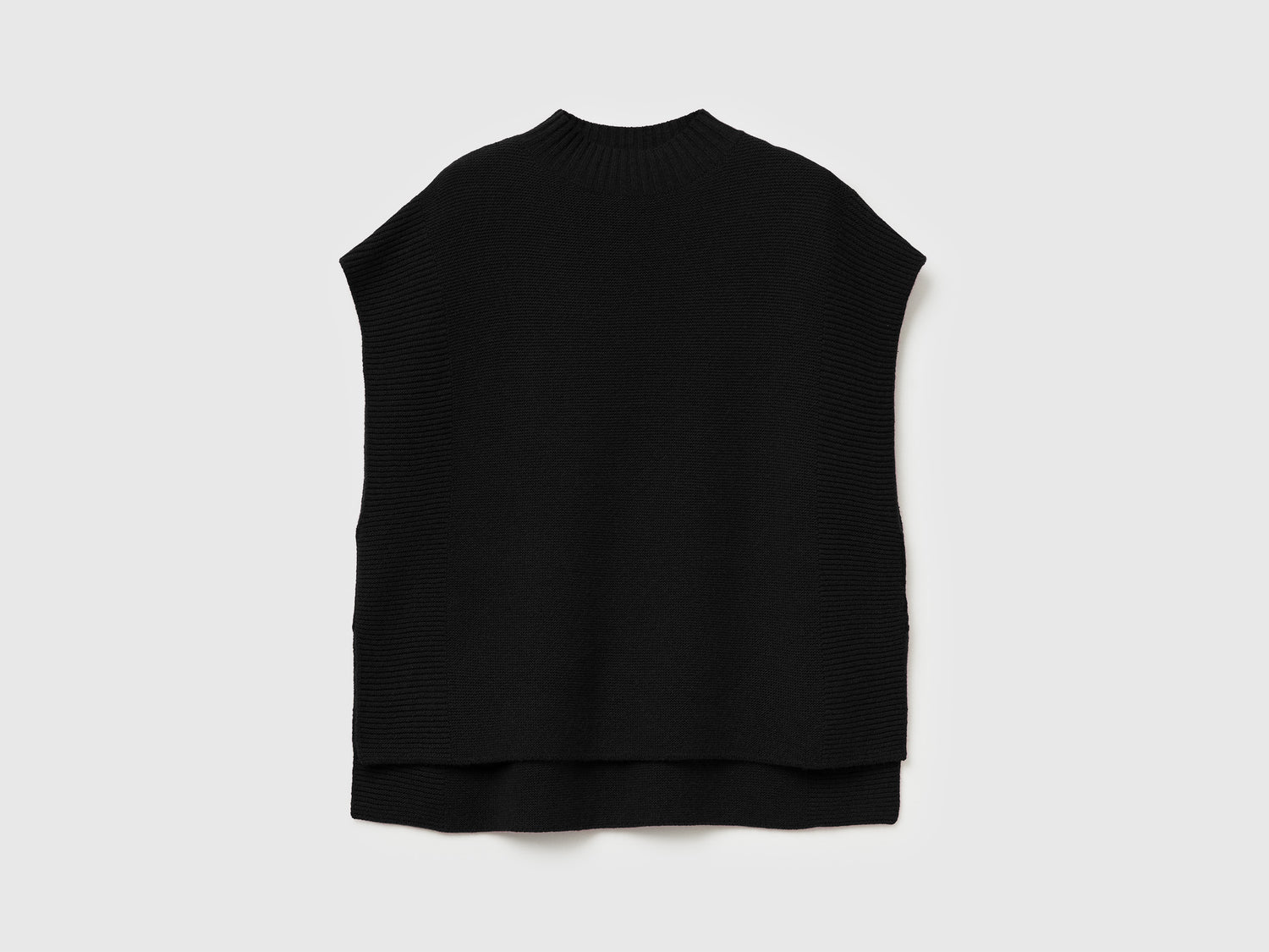 Gilet lupetto in misto lana da donna nero | Benetton Outlet