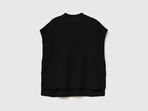 Gilet lupetto in misto lana