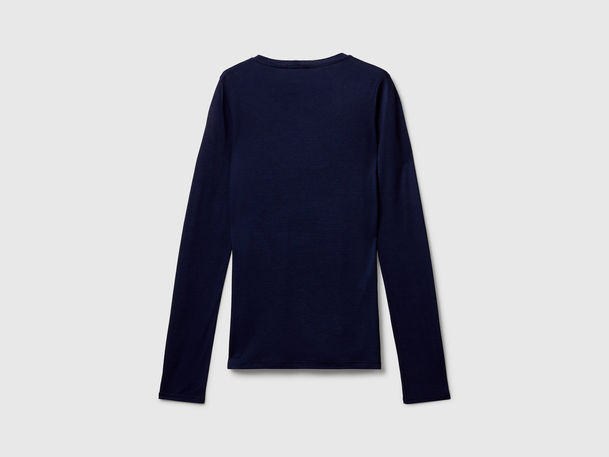 T-shirt in misto viscosa e cashmere