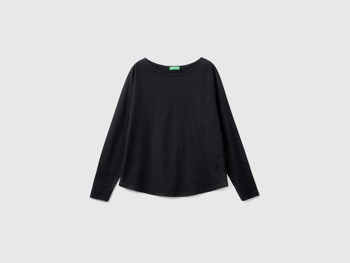 T-shirt manica lunga in puro cotone