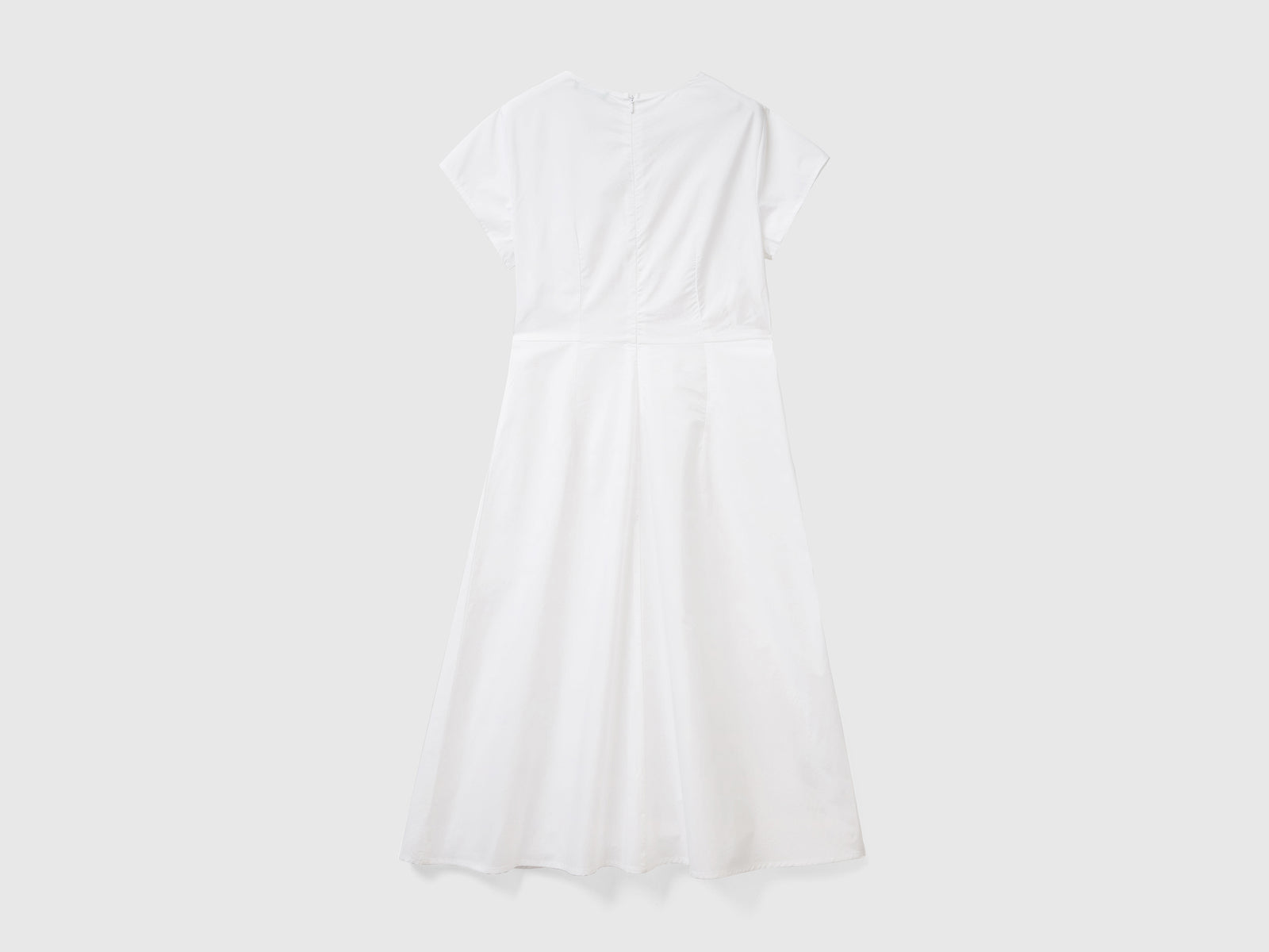 Abito lungo in puro cotone con scollo a V da donna bianco 2 | Benetton Outlet