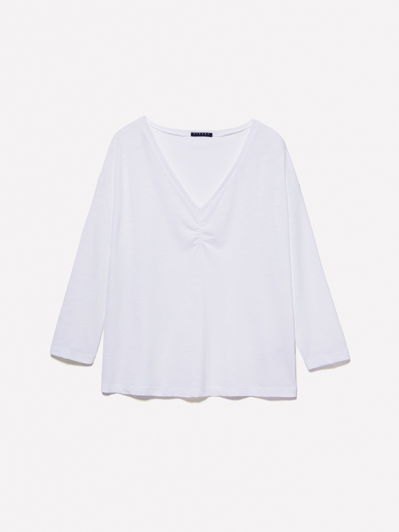 T-shirt con arriccio da donna bianco | Sisley Outlet