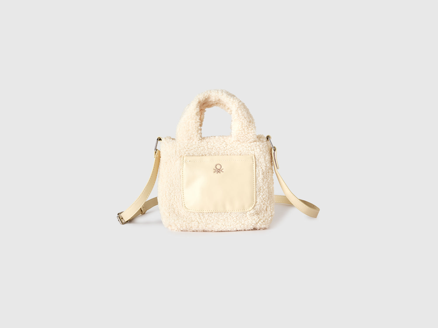 Borsa in pelliccetta sintetica da bambina bianco panna | Benetton Outlet