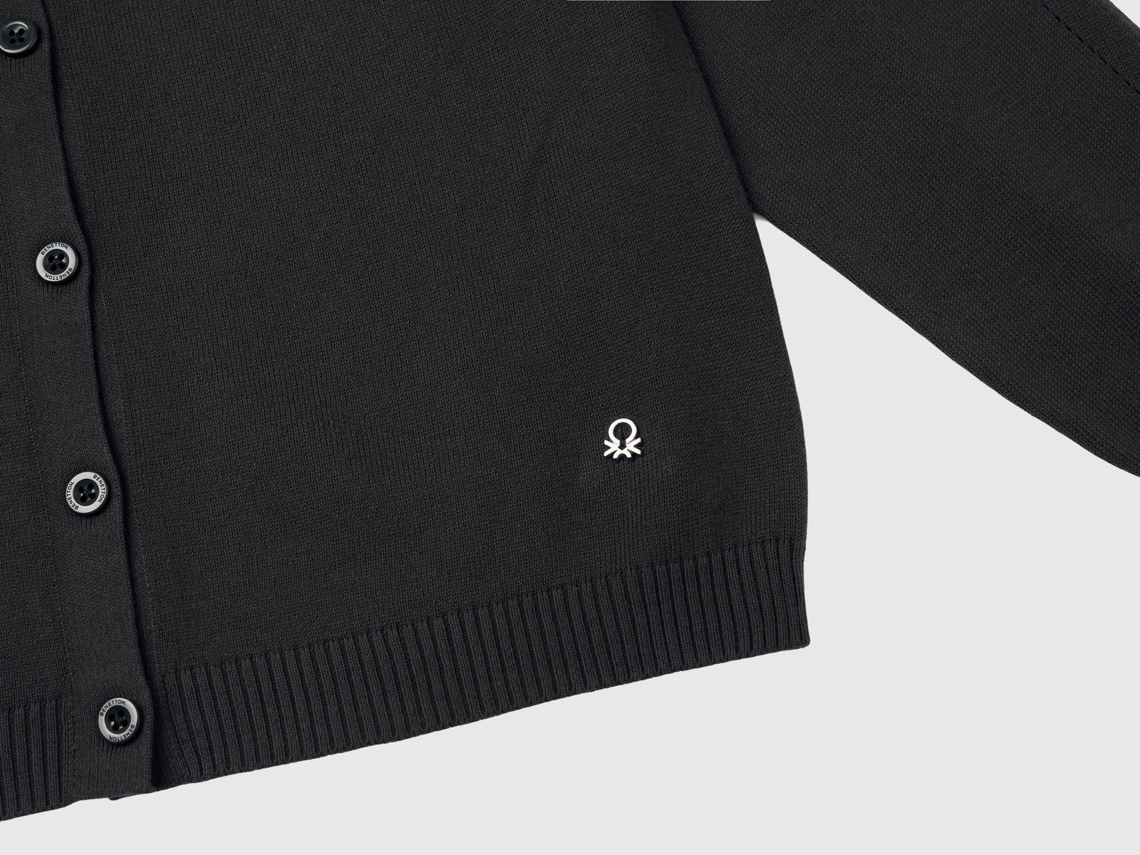 Pure cotton cardigan da bambina nero 3 | Benetton Outlet