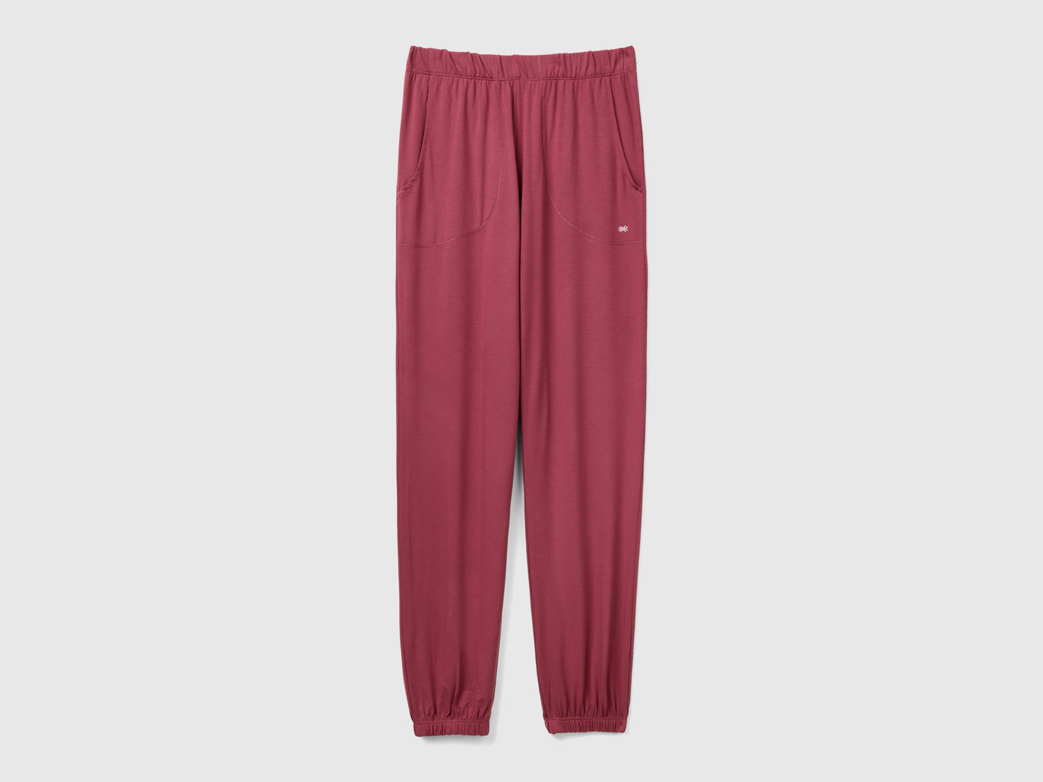 Joggers in misto viscosa stretch da donna malva scuro | Benetton Outlet