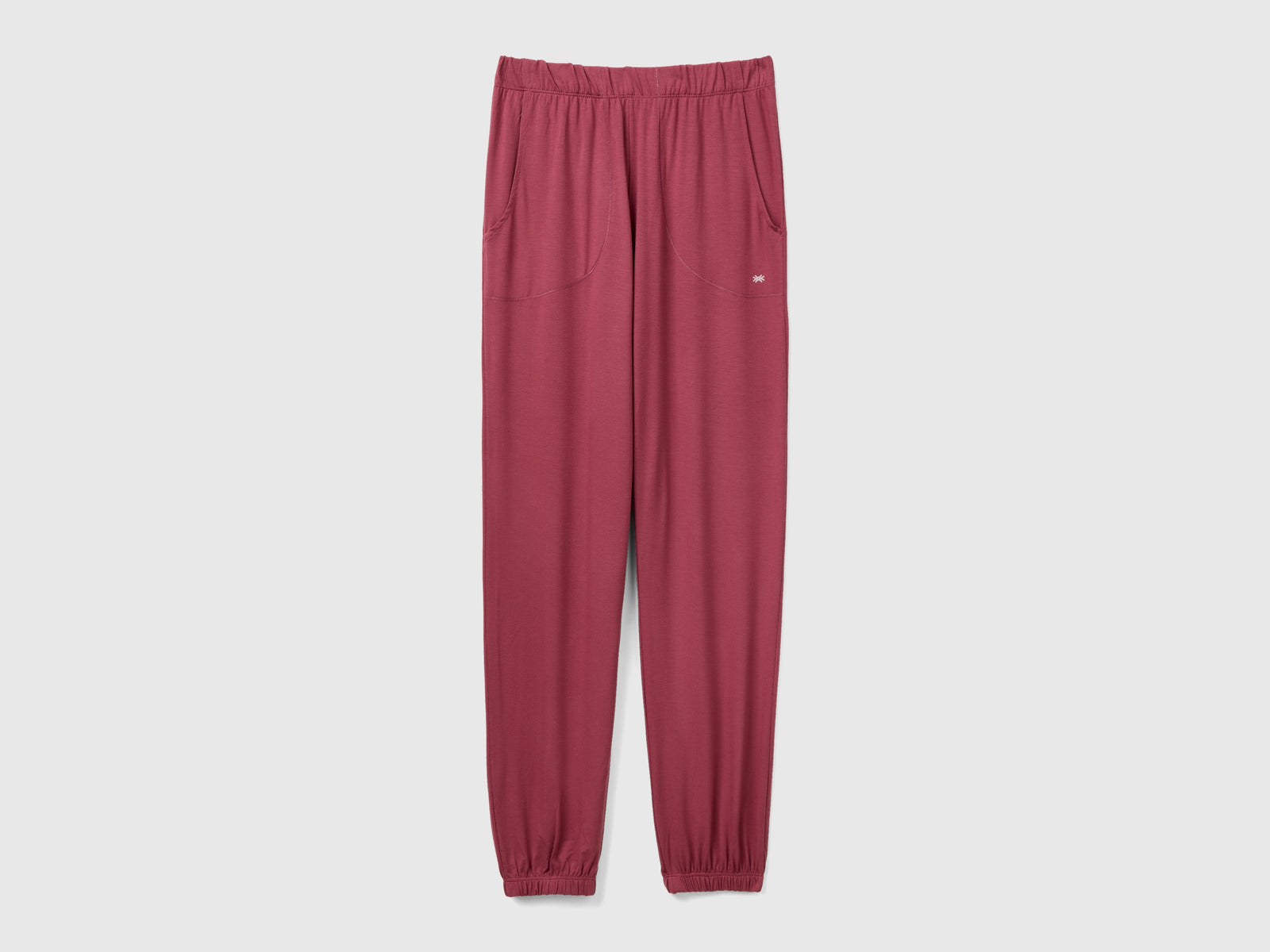 Joggers in misto viscosa stretch da donna malva scuro | Benetton Outlet