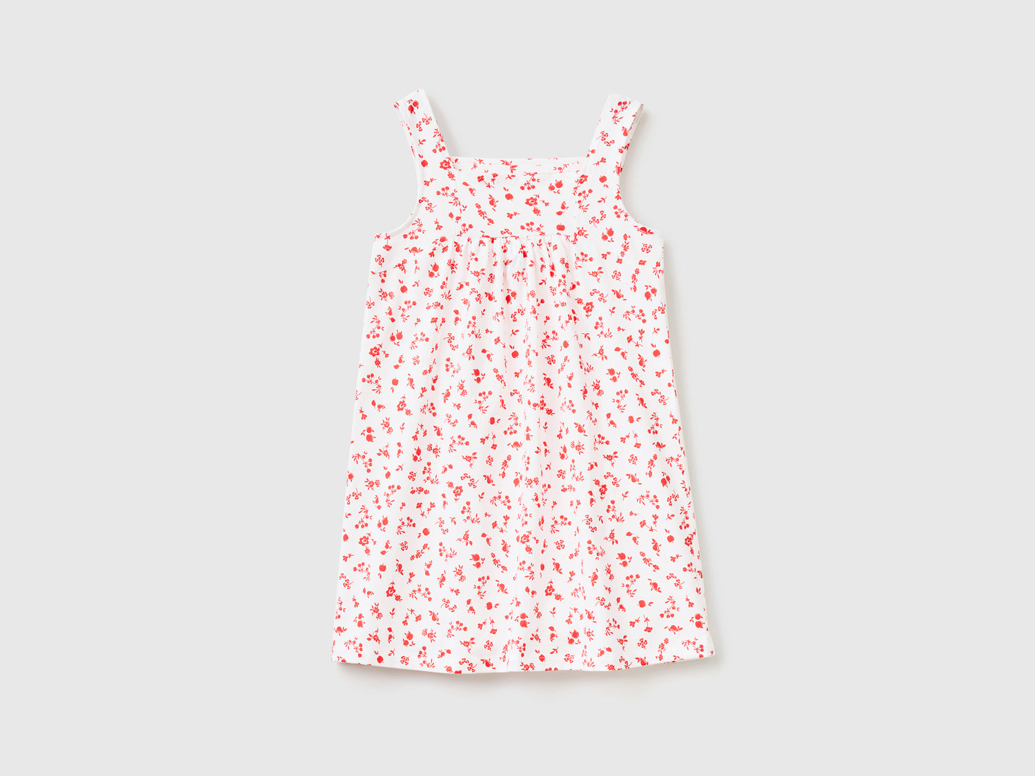 Vestito girocollo smanicato in puro cotone con lunghezza sotto il ginocchio da bambina multi-color | Benetton Outlet