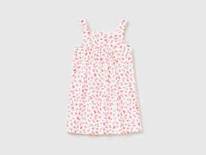 Vestito girocollo smanicato in puro cotone con lunghezza sotto il ginocchio