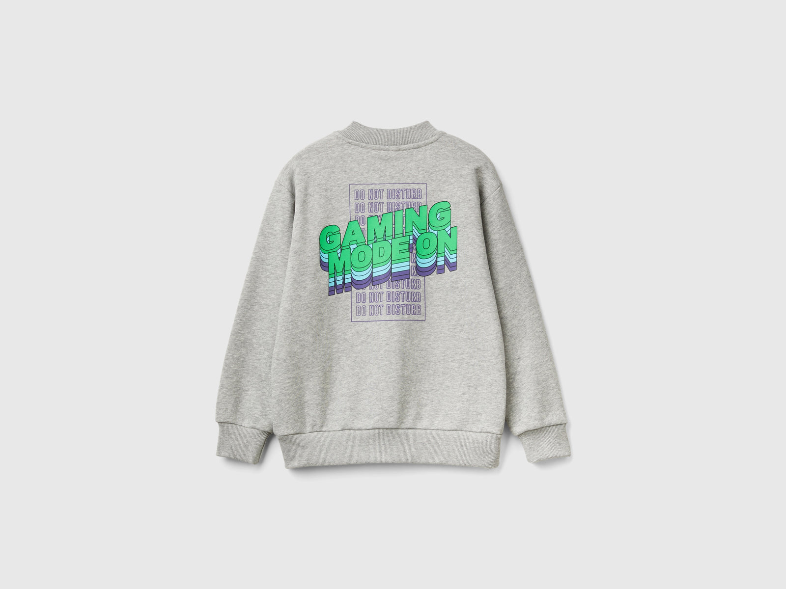 Felpa con zip e stampa slogan da bambino grigio 2 | Benetton Outlet
