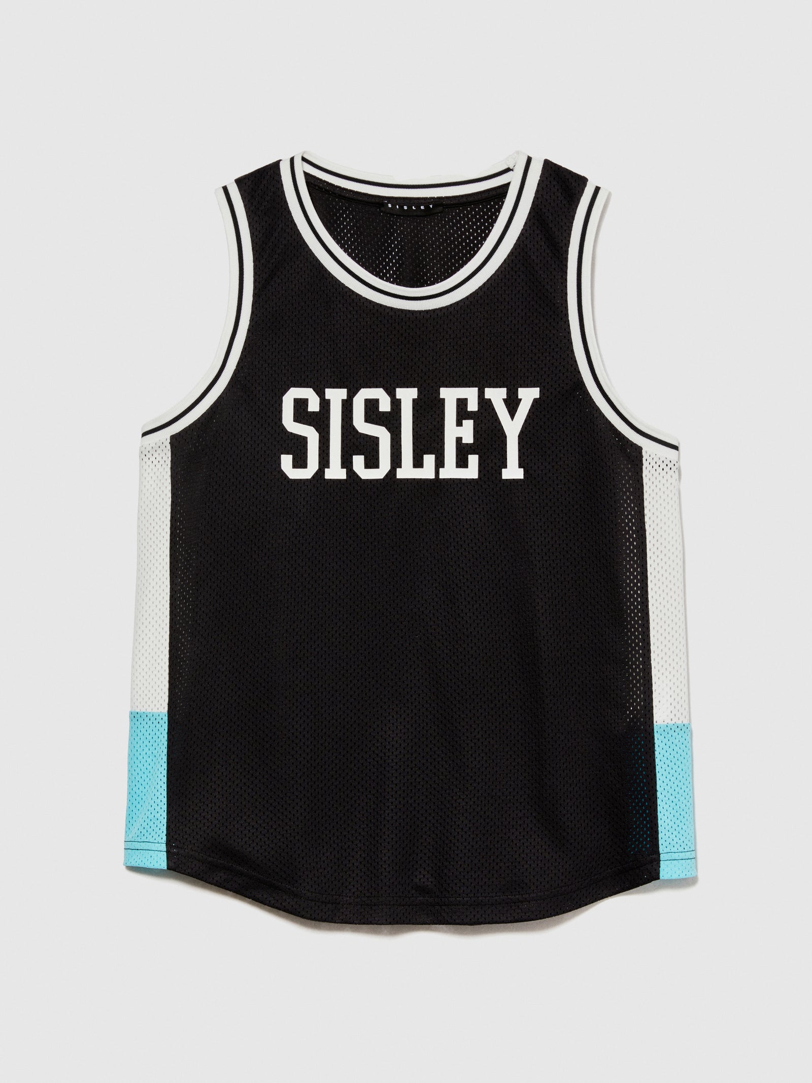 Canotta color block a rete da bambino nero | Sisley young Outlet