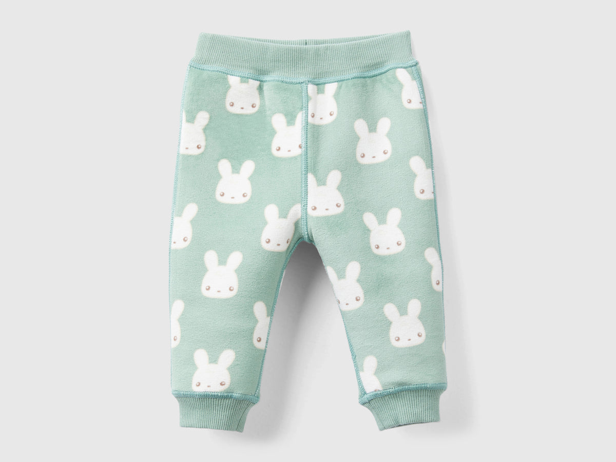 Pantaloni reversibili con coniglietti