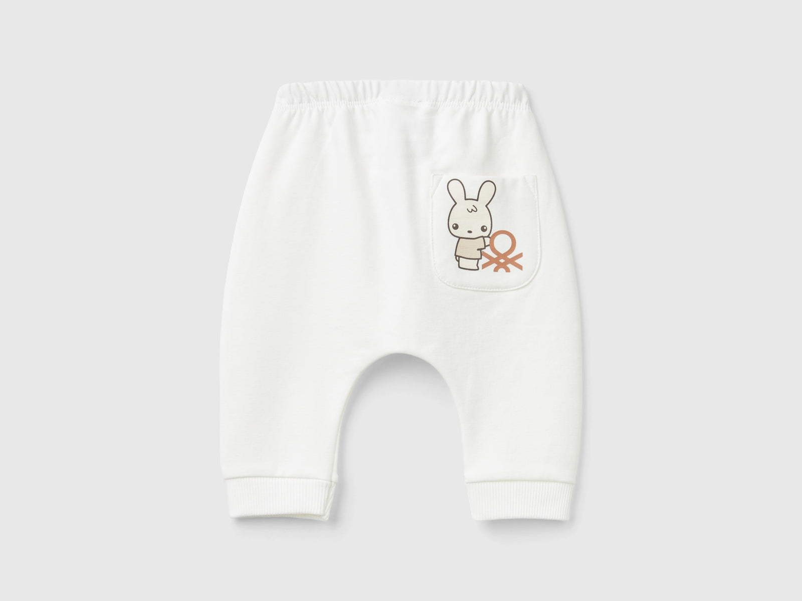 Warm sweatshirt trousers with pocket da neonato bianco panna 2 | Benetton Outlet