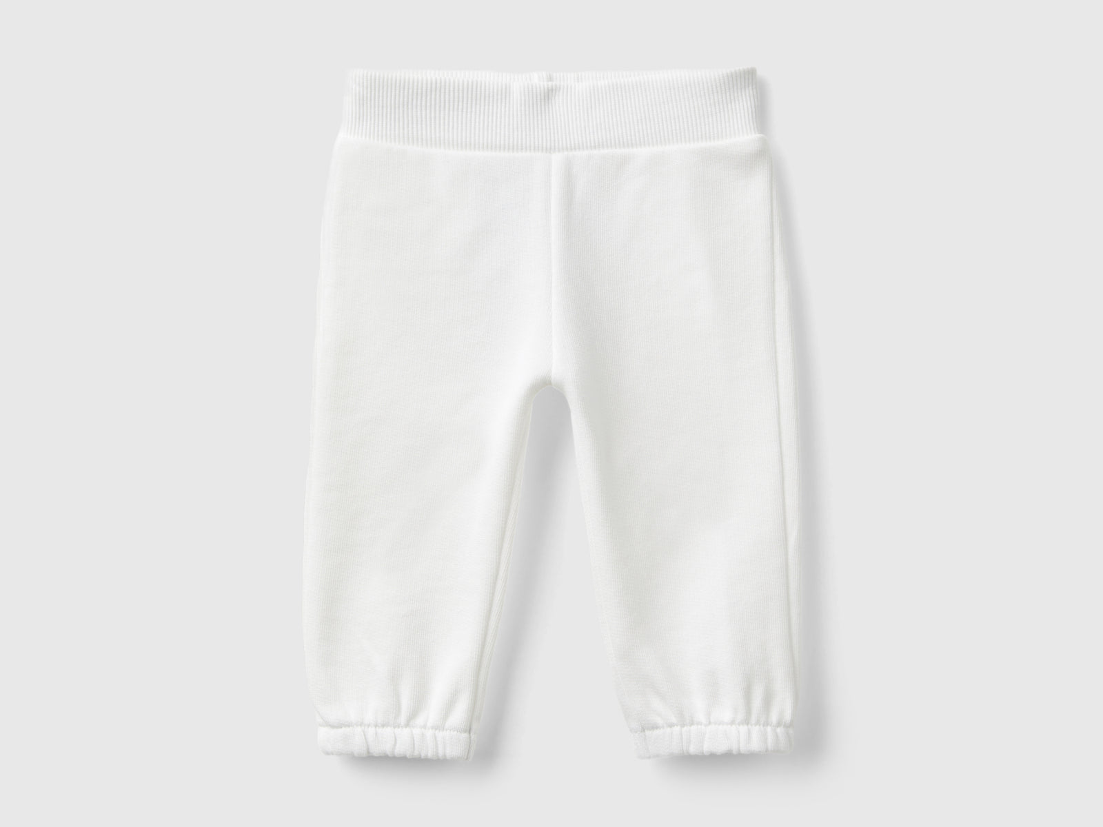 Organic cotton sweatpants da neonato bianco panna | Benetton Outlet