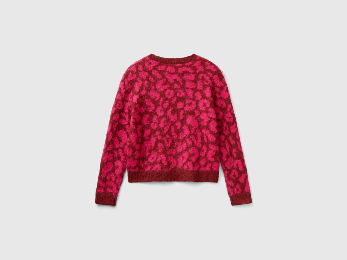 Maglione animalier in misto mohair