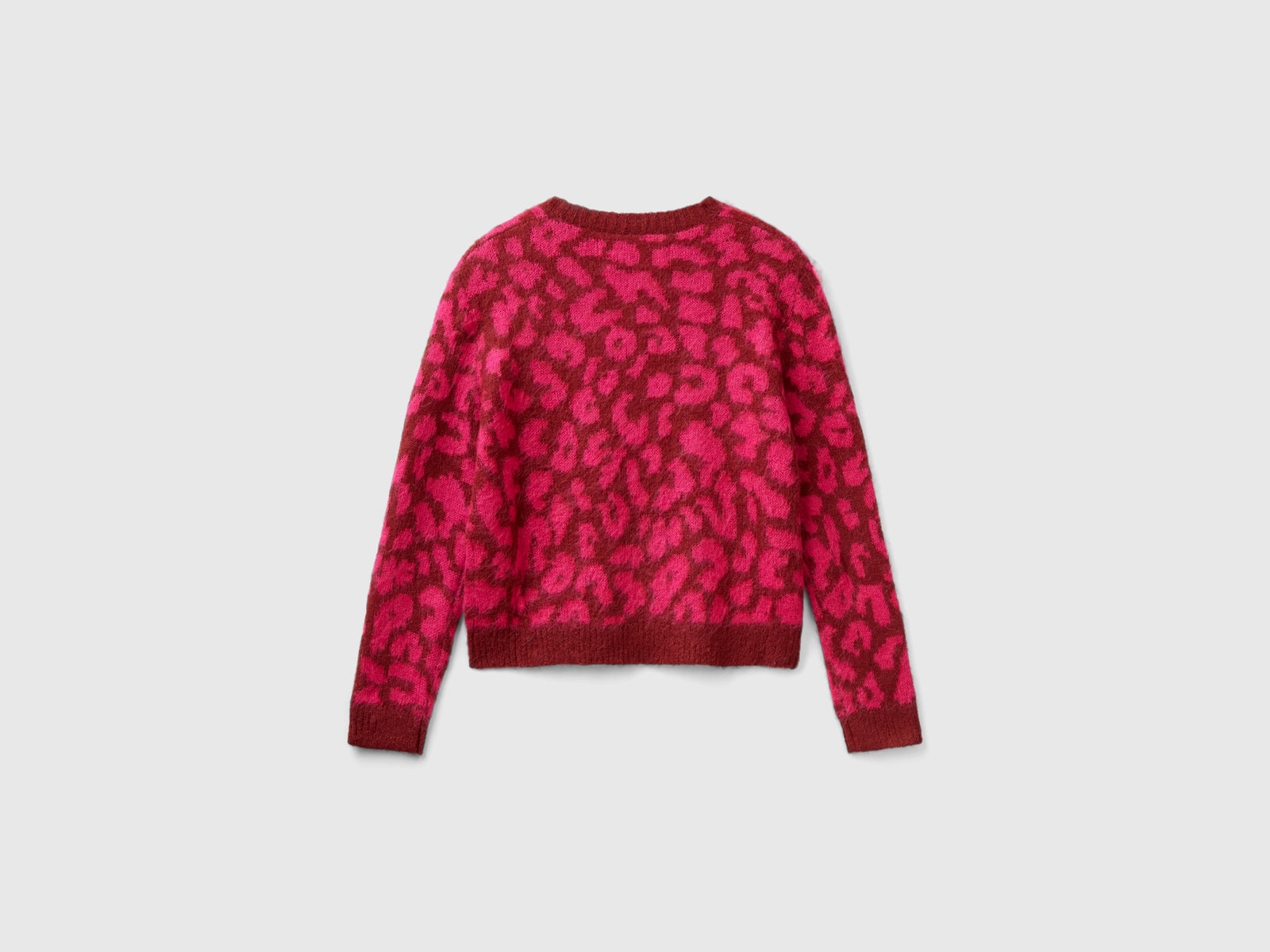 Maglione animalier in misto mohair da donna rosso 2 | Benetton Outlet
