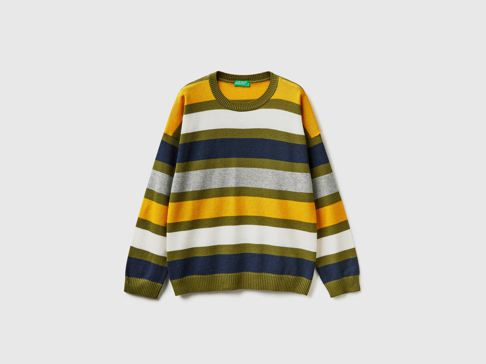 Maglia a righe in misto cotone e lana da bambino multi-color | Benetton Outlet