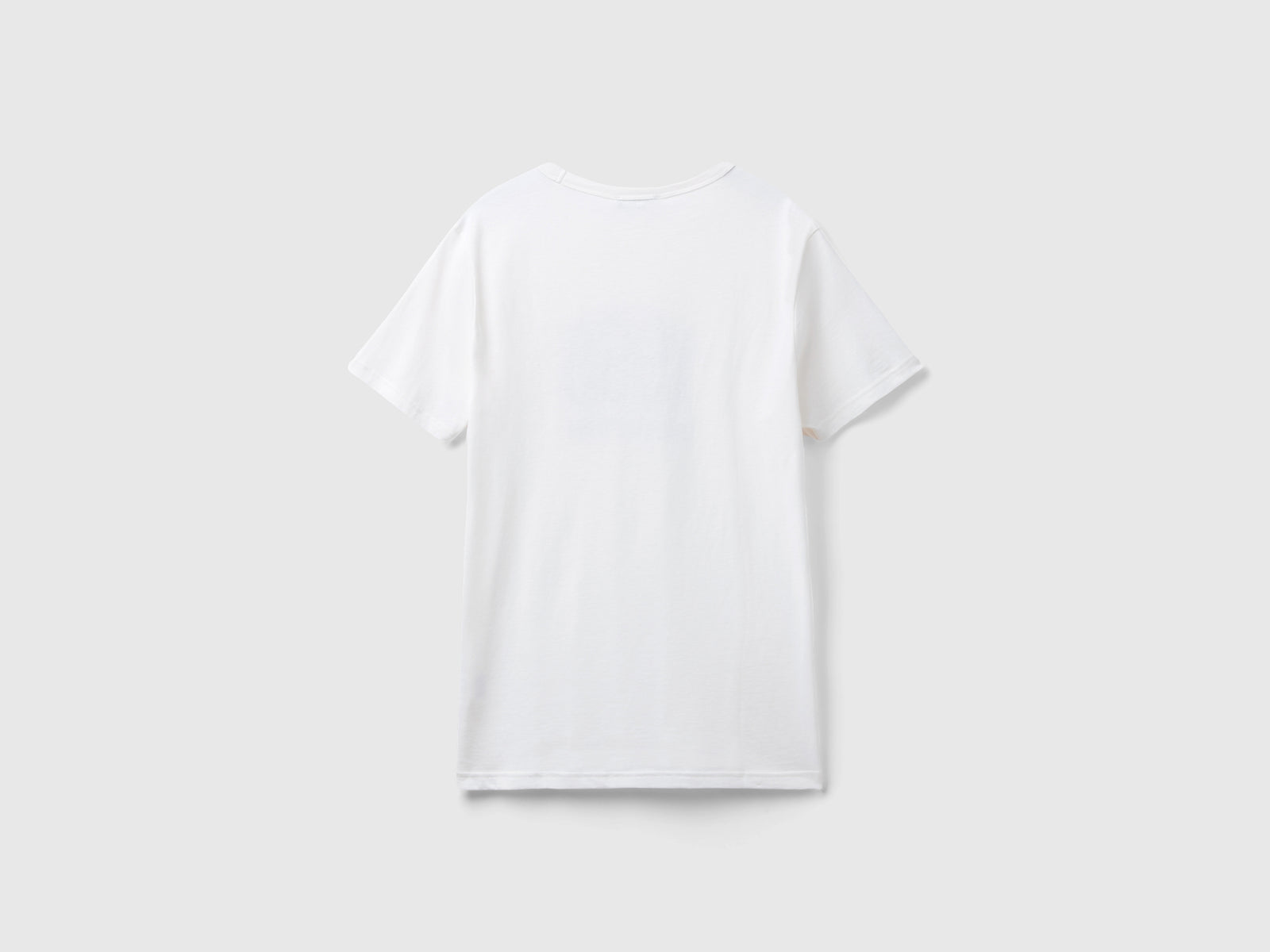 T-shirt in cotone bio con stampa logo da uomo bianco panna 2 | Benetton Outlet