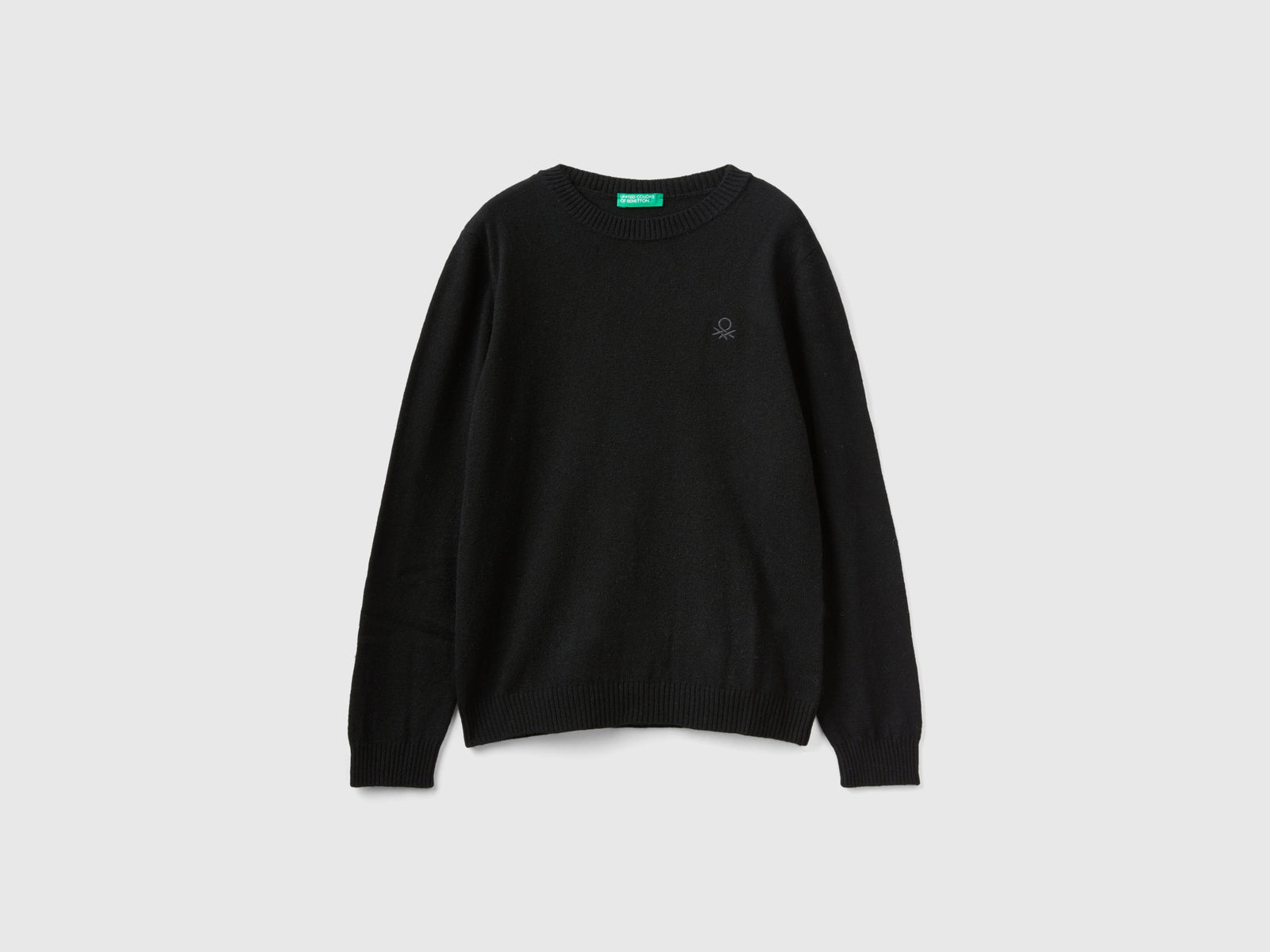 Maglia in misto lana e cashmere da bambino nero | Benetton Outlet