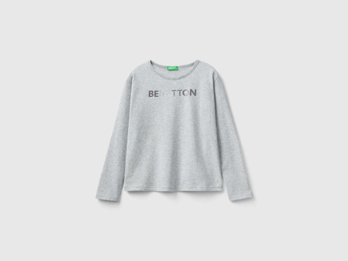 T-shirt in caldo cotone bio con glitter