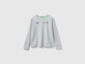 T-shirt in caldo cotone bio con glitter
