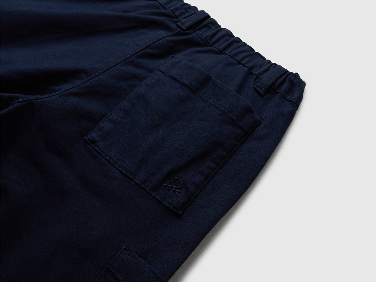 Pantaloni parachute in cotone stretch