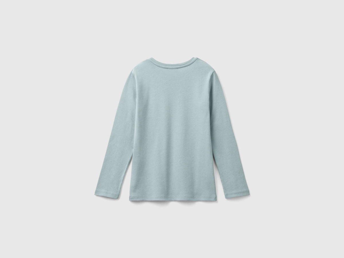 T-shirt manica lunga con stampa glitter