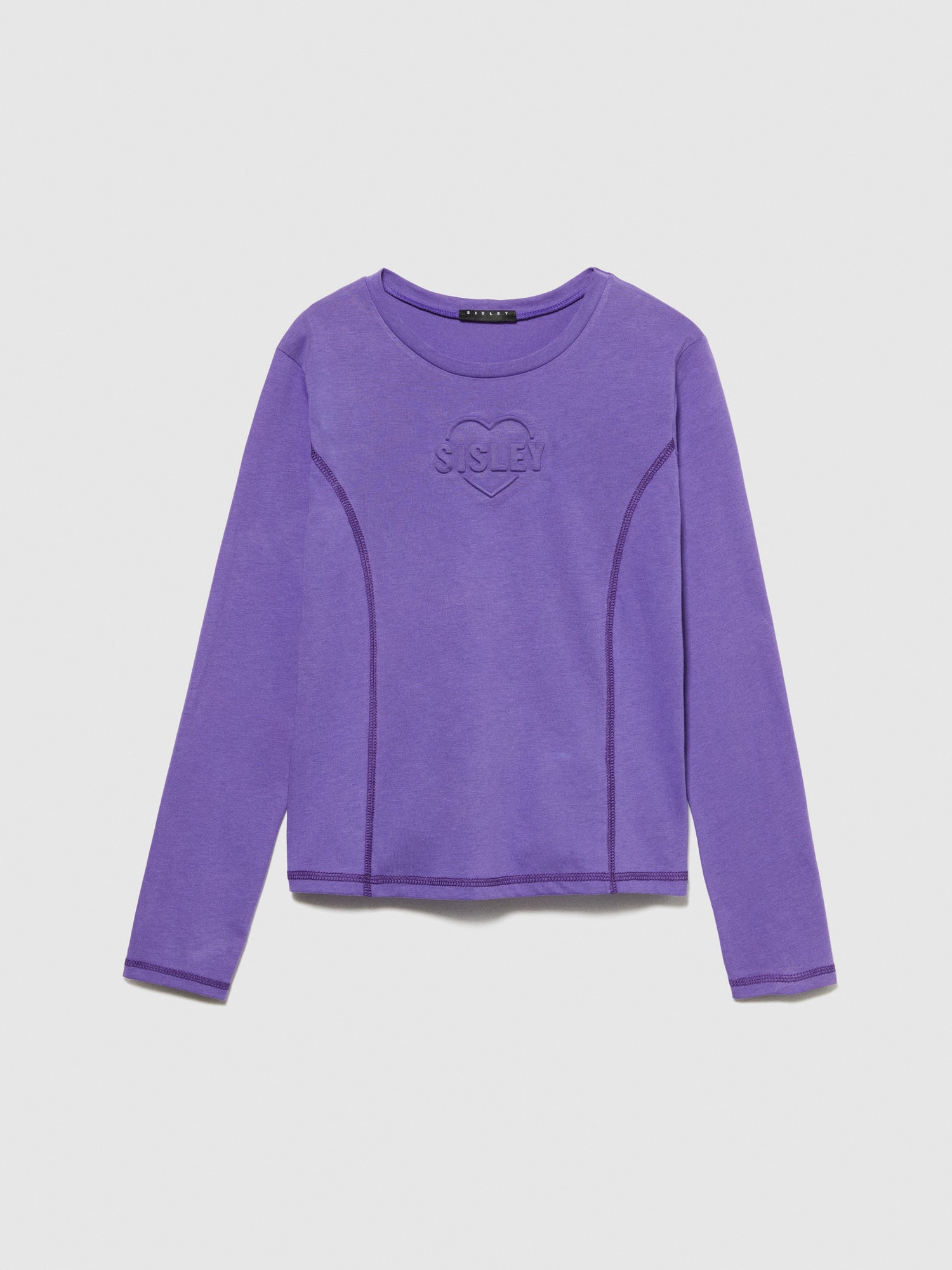 T-shirt con stampa a rilievo da bambina viola | Sisley young Outlet