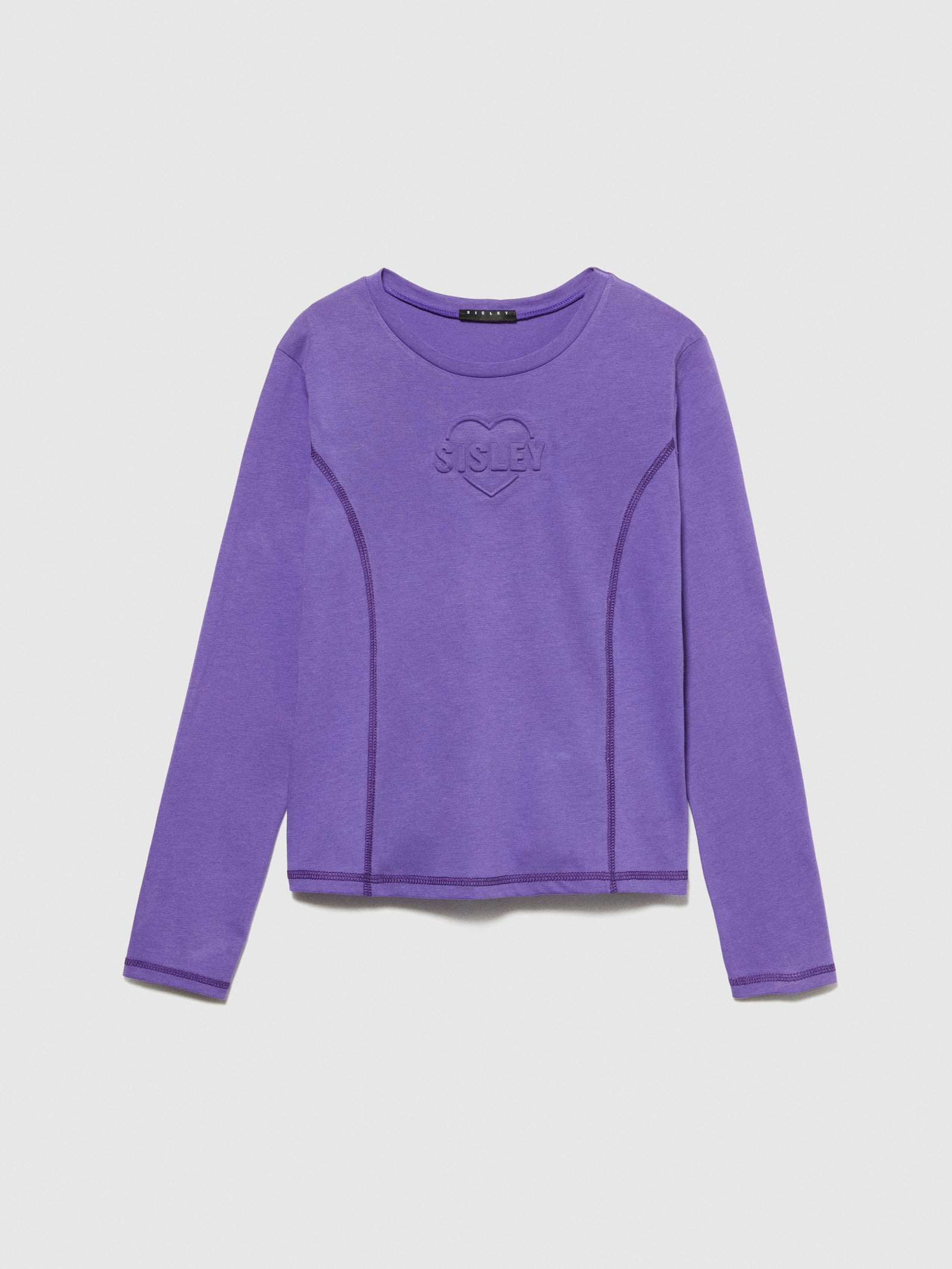 T-shirt con stampa a rilievo da bambina viola | Sisley young Outlet
