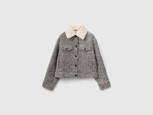 Giacca in tweed con colletto staccabile