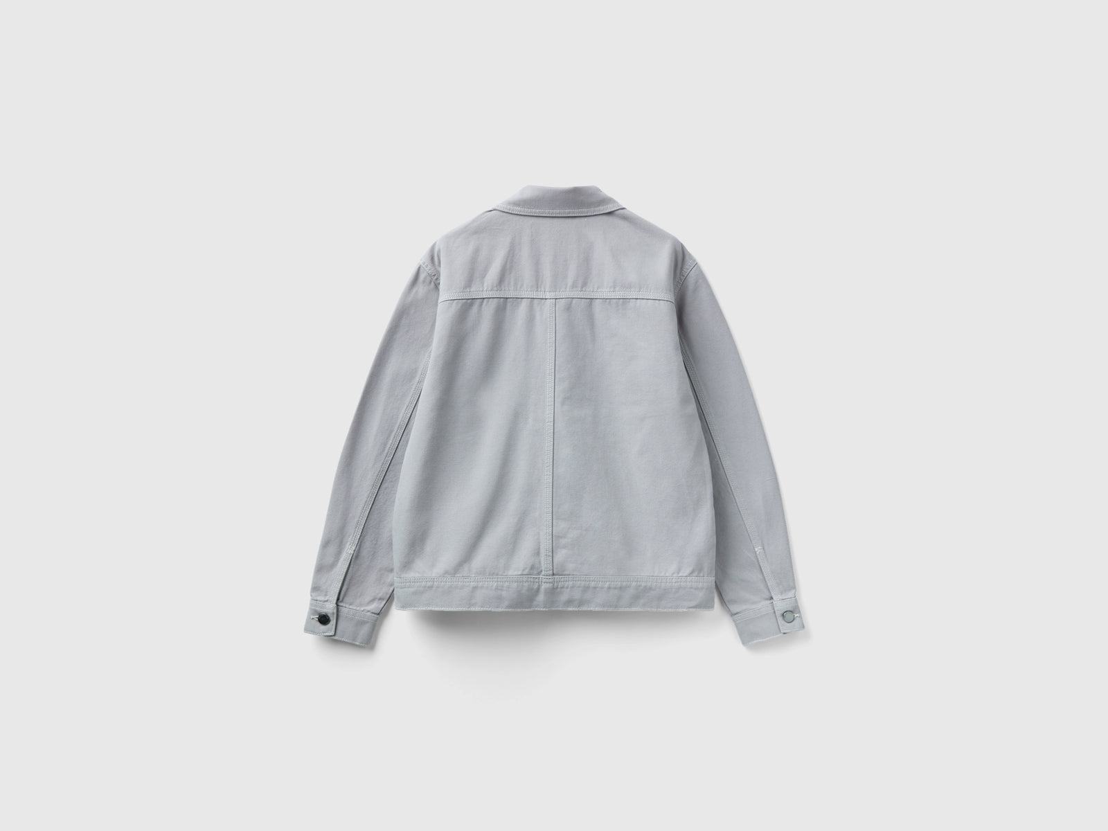 Giacca in tela di cotone da donna grigio chiaro 2 | Benetton Outlet