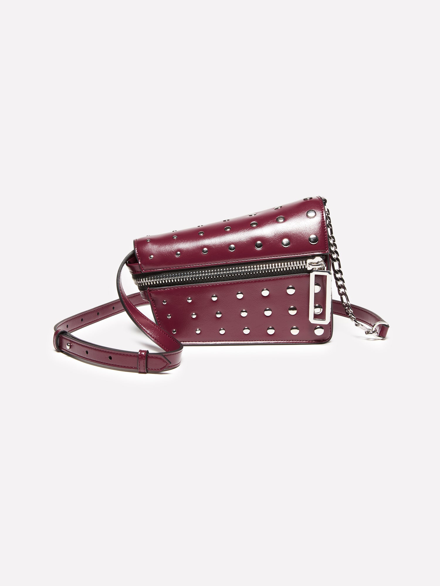 Borsetta asimmetrica con borchie da donna bordeaux | Sisley Outlet