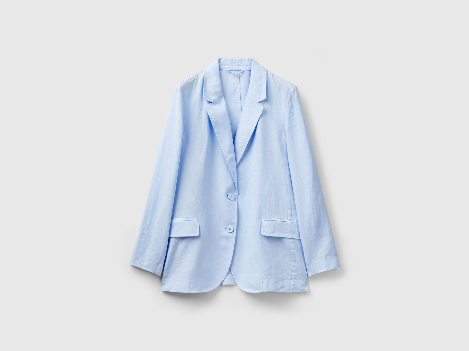 Blazer in puro lino da donna celeste | Benetton Outlet
