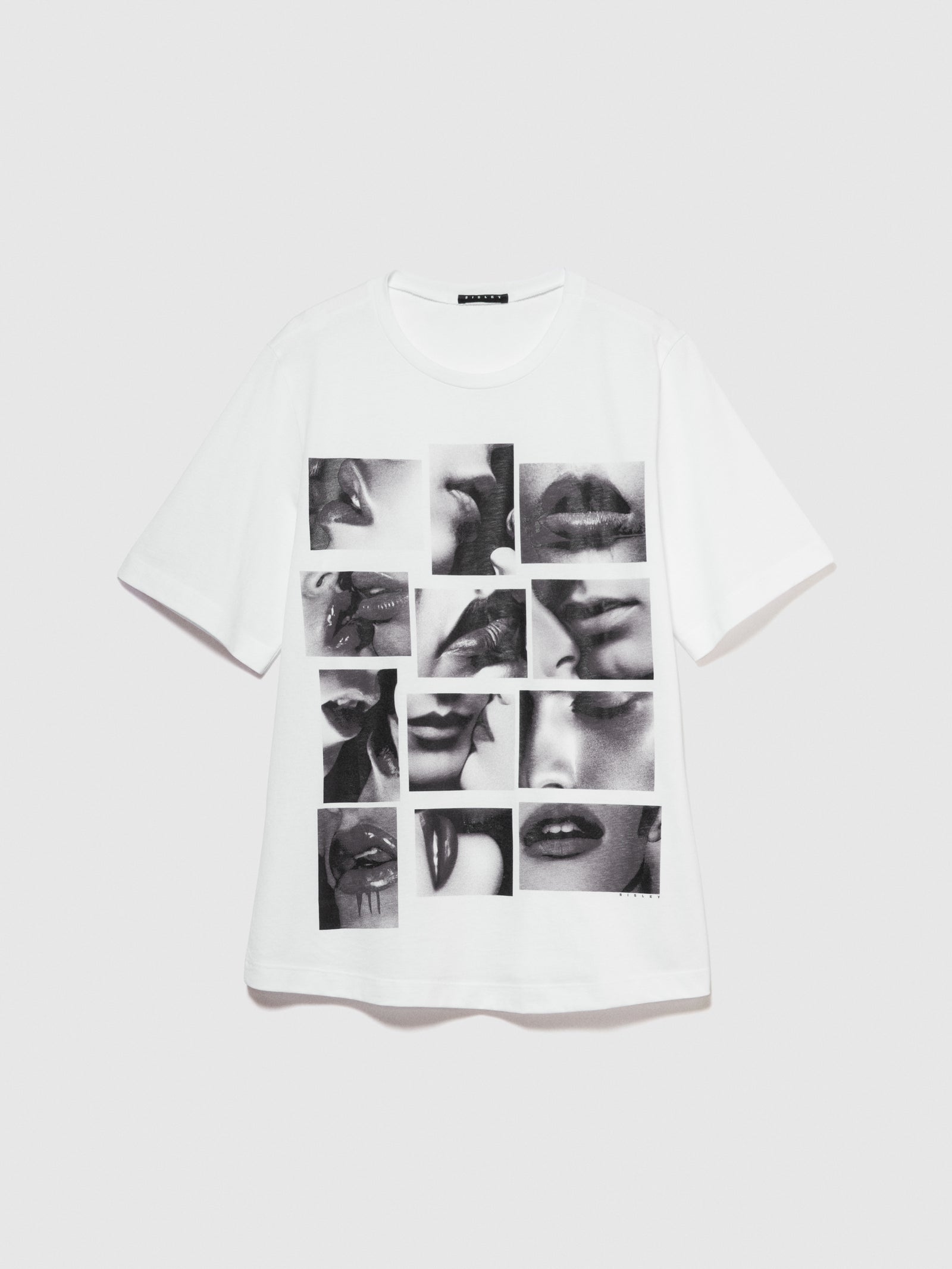 T-shirt con stampa laminata da donna bianco | Sisley Outlet