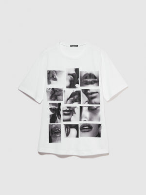 T-shirt con stampa laminata