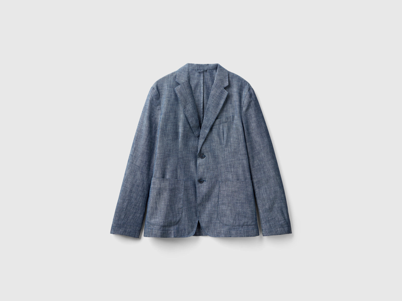 Blazer in chambray da uomo grigio | Benetton Outlet