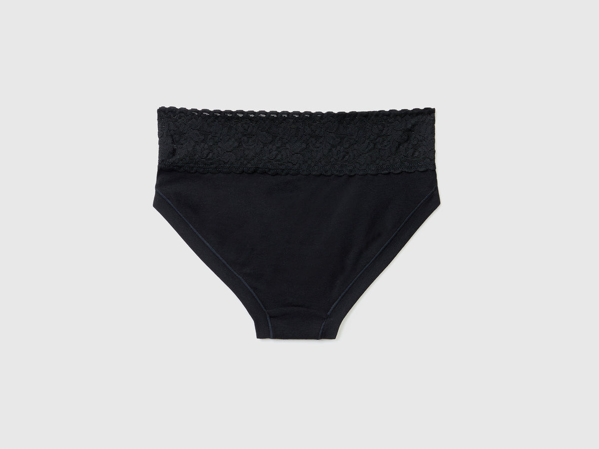 Slip con pizzo in cotone  super stretch
