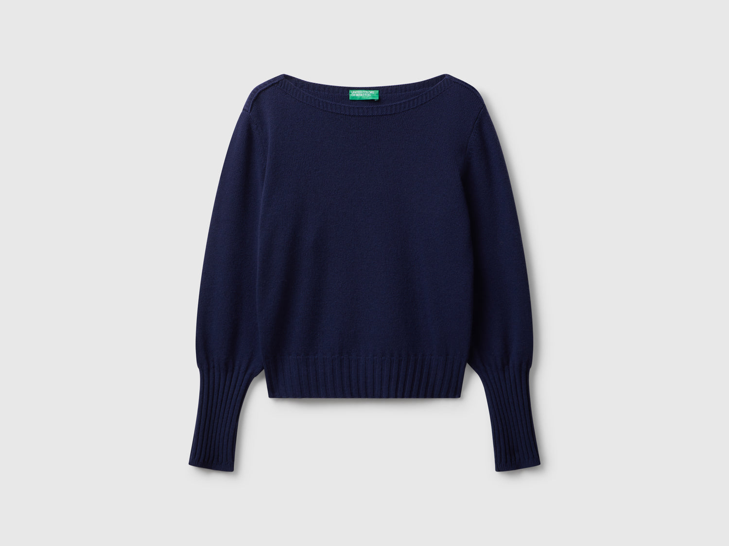 Maglioncino con scollo a barchetta da donna blu scuro | Benetton Outlet