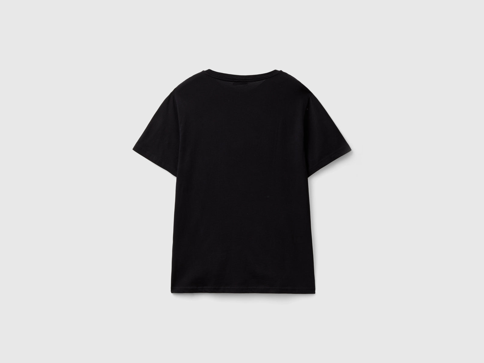 T-shirt in cotone bio con logo da uomo nero 2 | Benetton Outlet