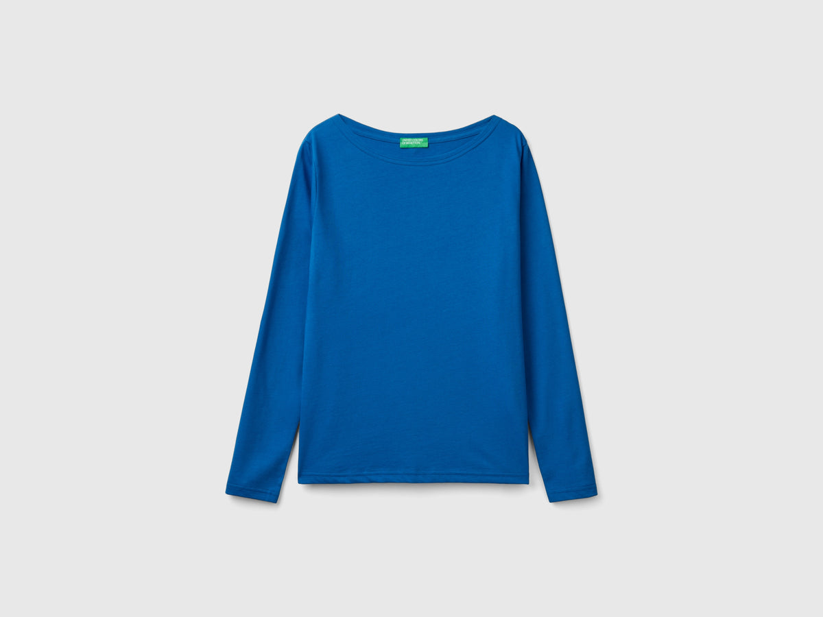 T-shirt con scollo a barchetta 100% cotone