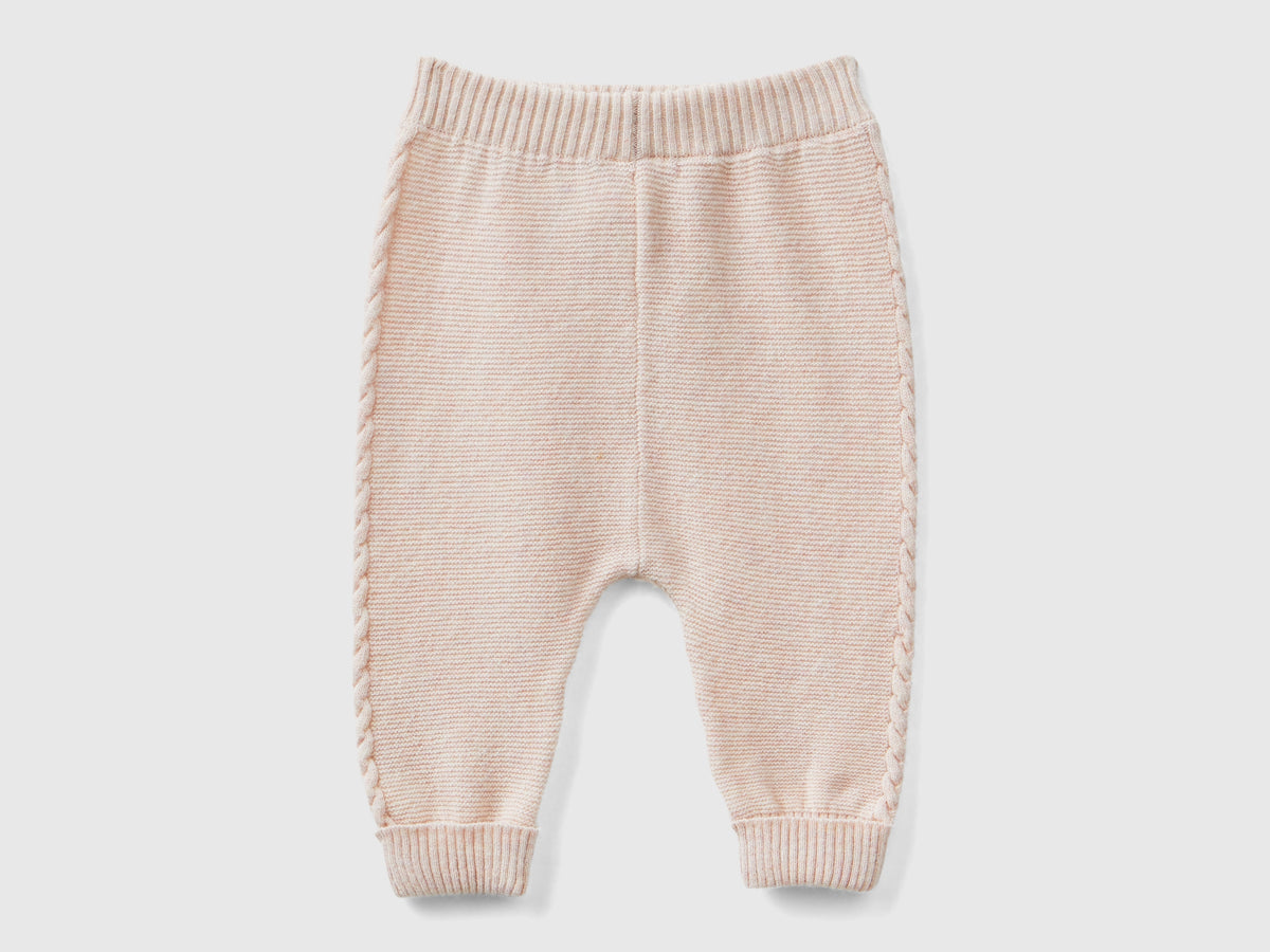 Pantaloni con trecce in misto lana riciclata
