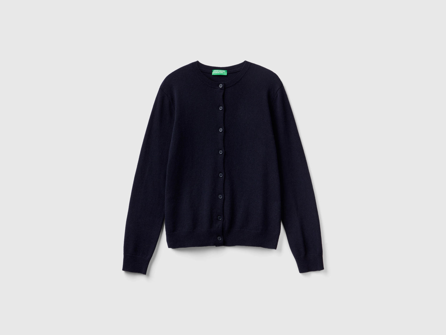 Cardigan in misto lana e cashmere da donna blu scuro | Benetton Outlet