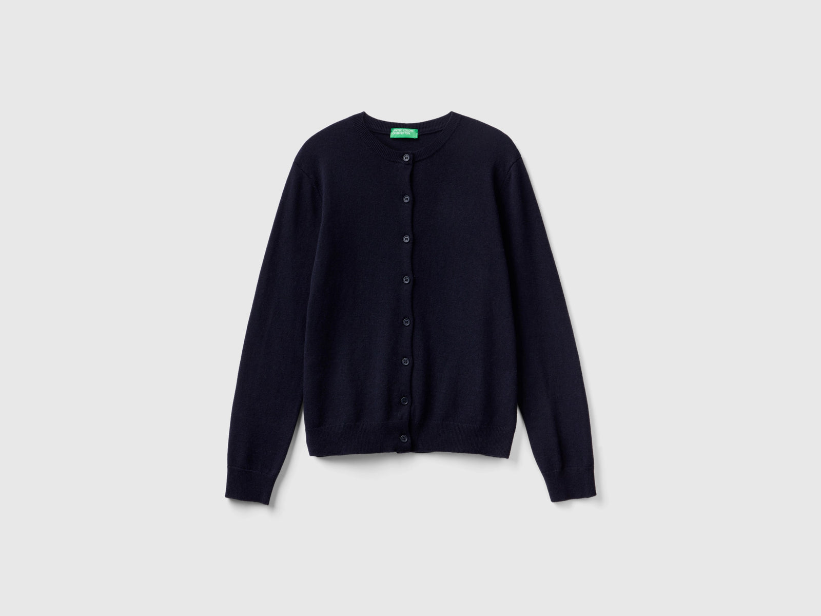 Cardigan in misto lana e cashmere da donna blu scuro | Benetton Outlet