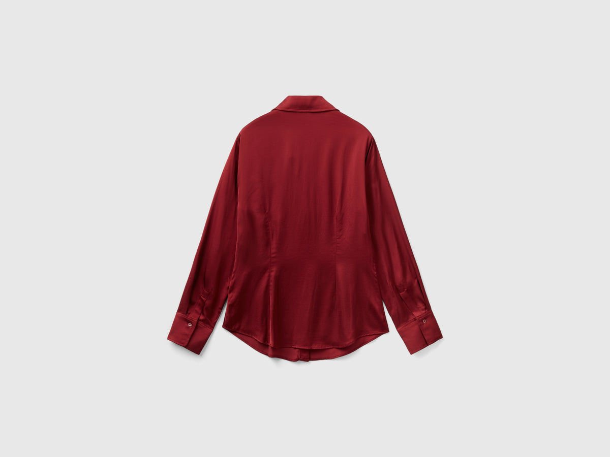 Camicia in raso slim fit