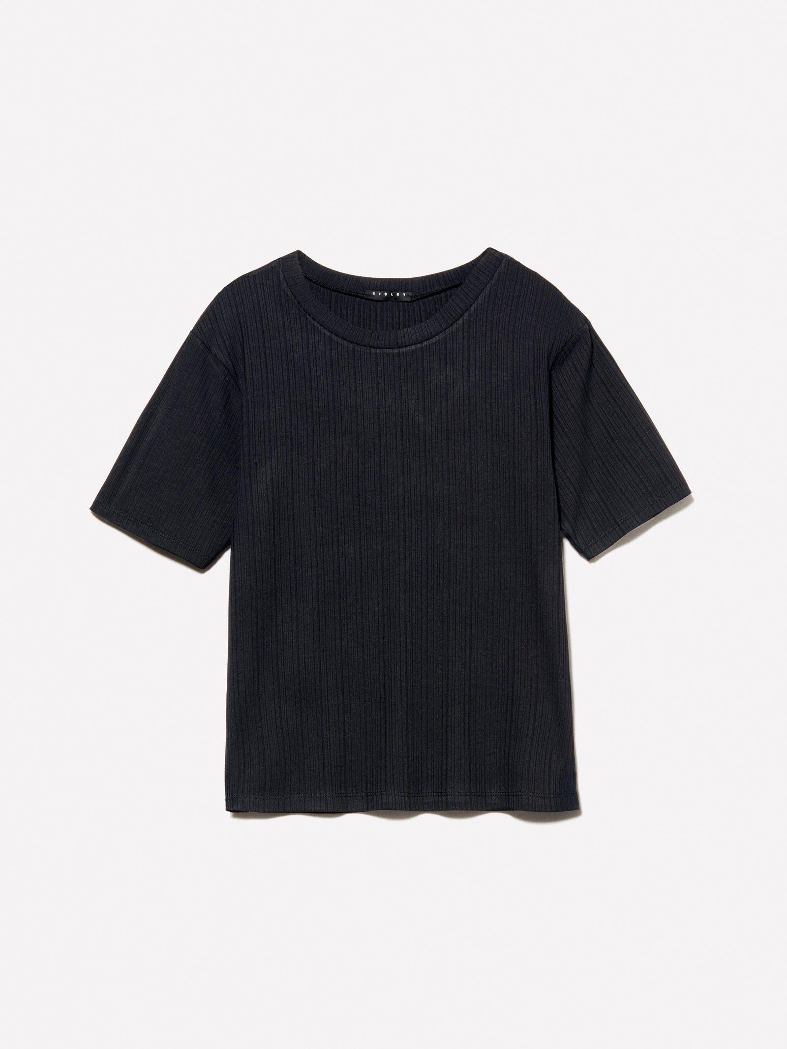 T-shirt slim fit da donna nero | Sisley Outlet