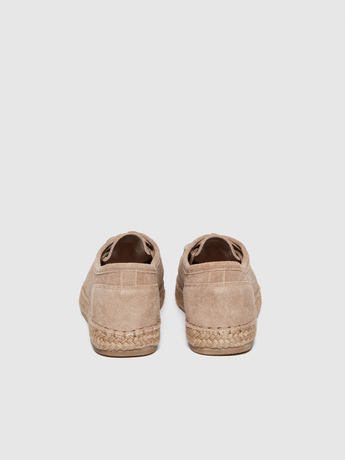 Espadrillas allacciata in pelle scamosciata