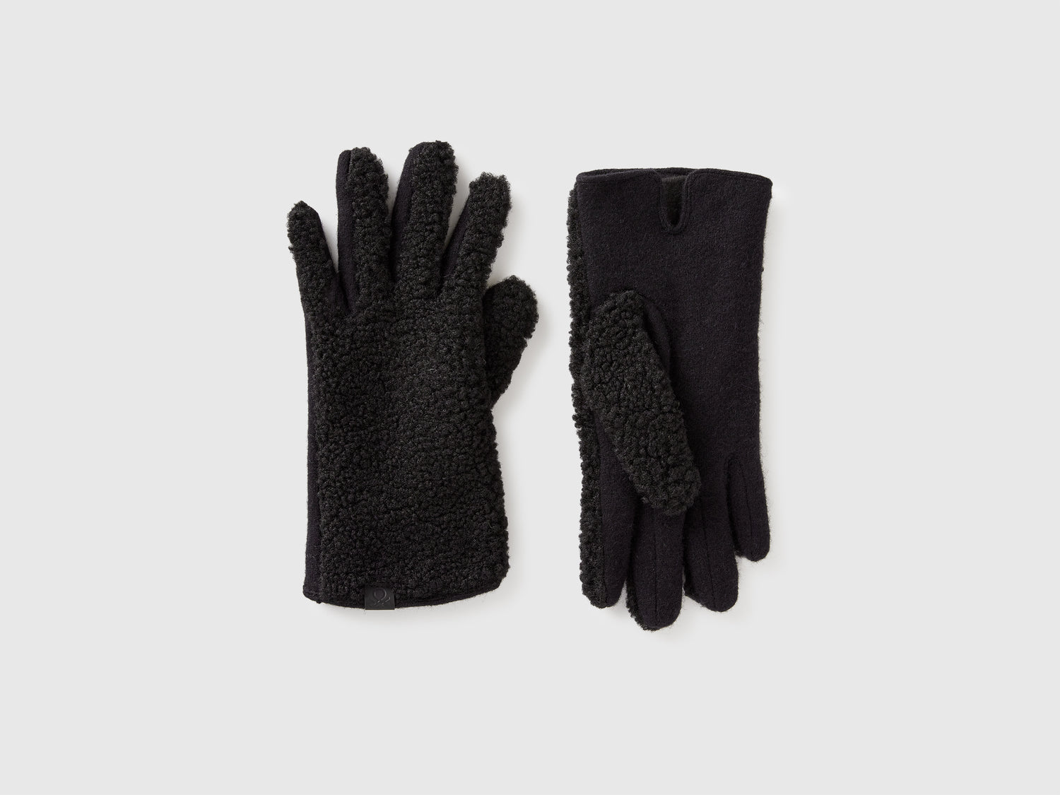 Guanti in misto lana da donna nero | Benetton Outlet