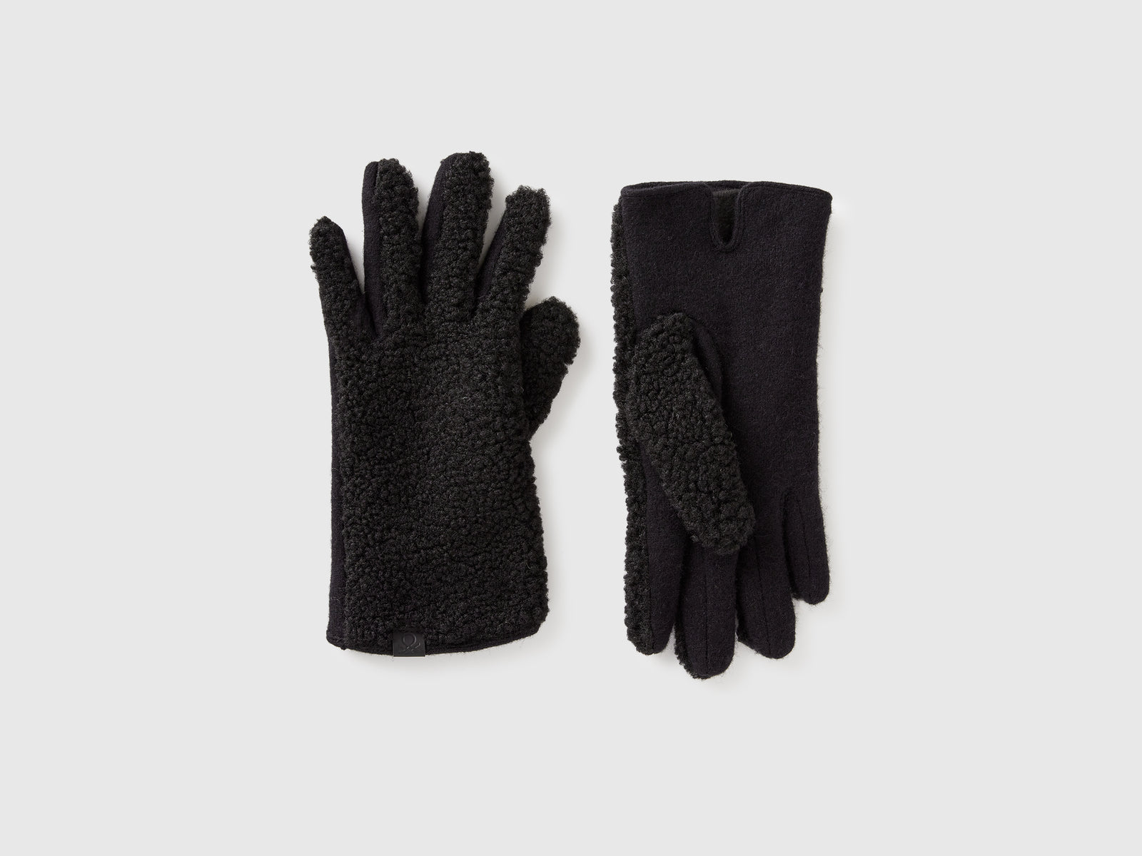 Guanti in misto lana da donna nero | Benetton Outlet