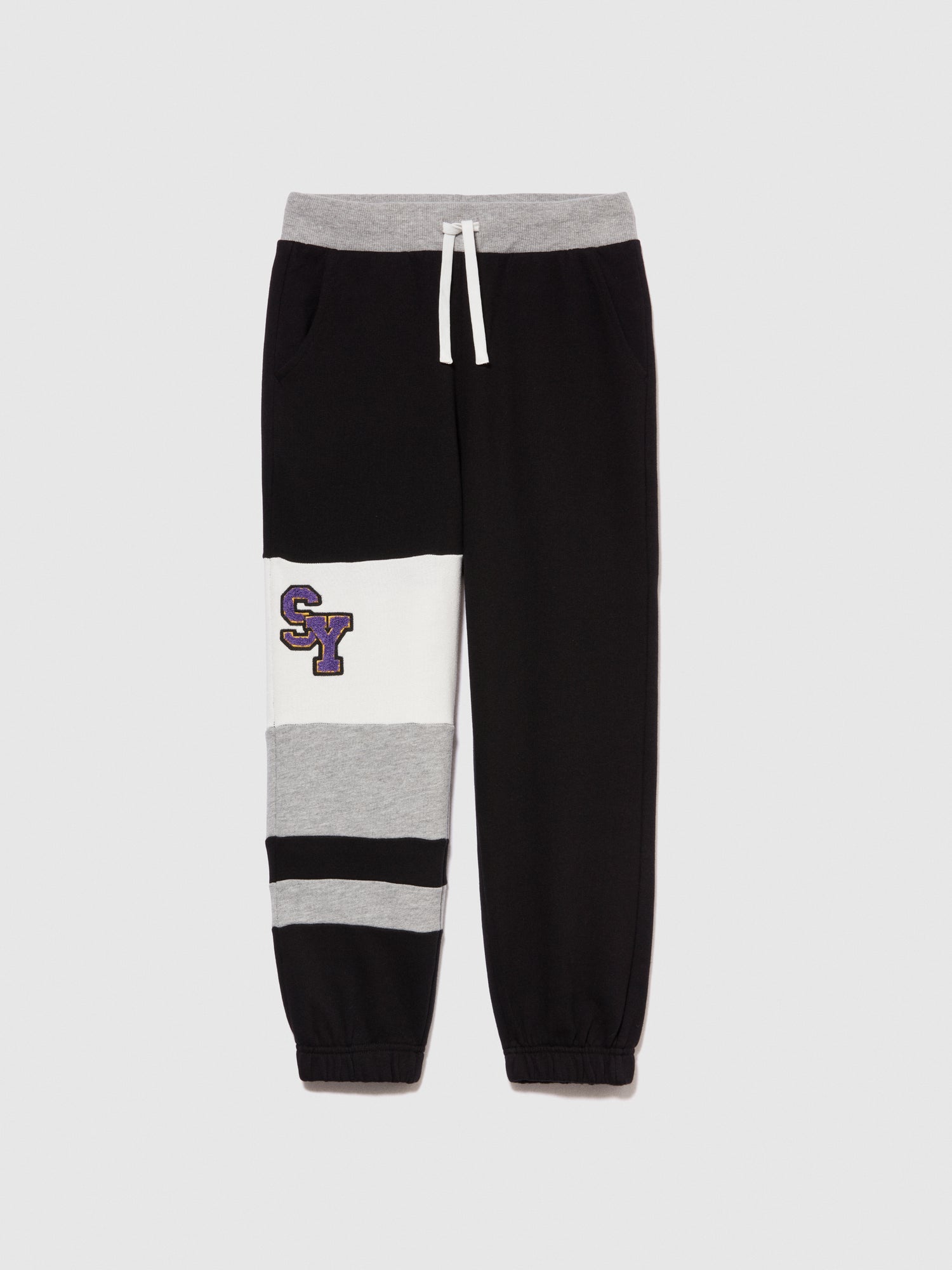 Joggers con color block da bambino nero | Sisley young Outlet