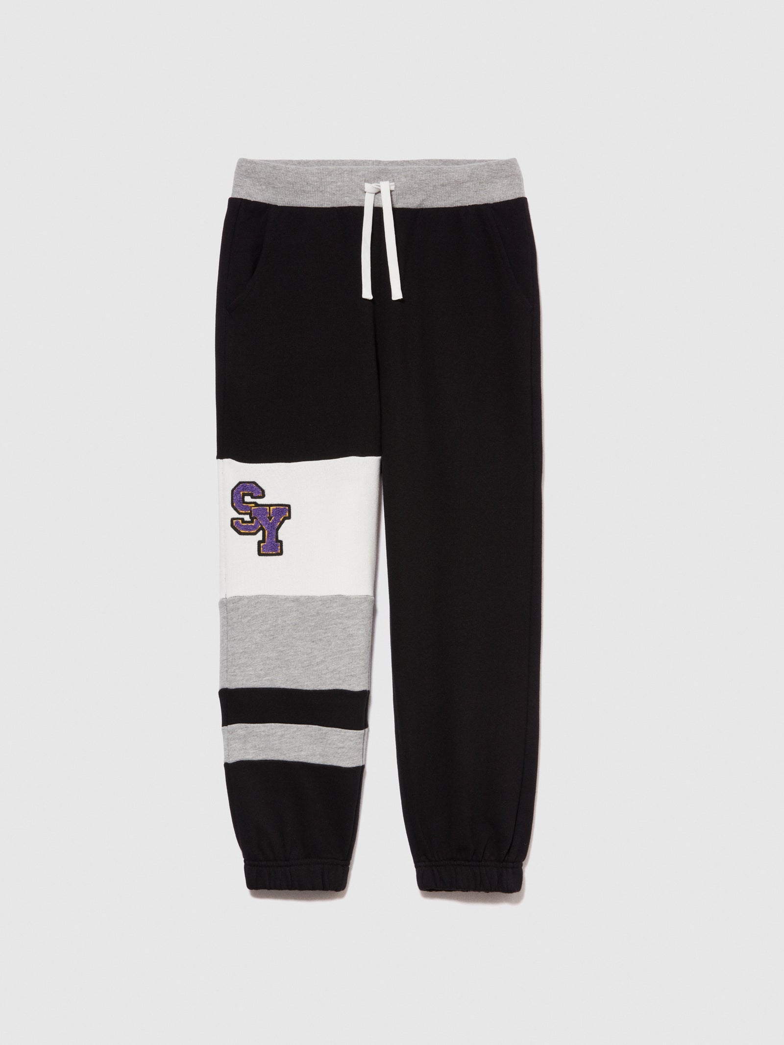 Joggers con color block da bambino nero | Sisley young Outlet